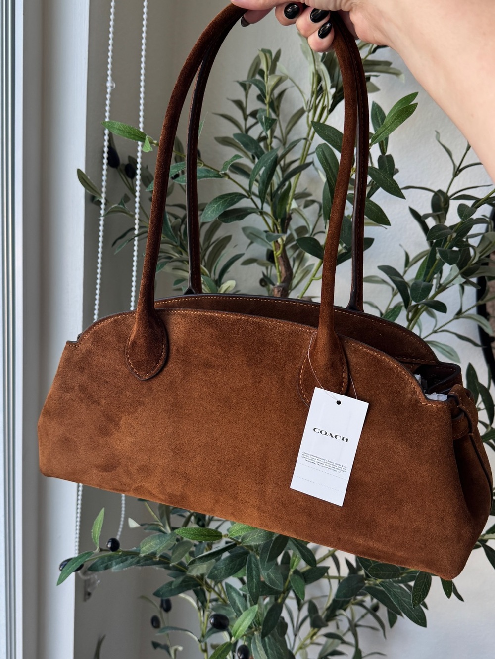 Coach Warm Brown Suede Empire 34 - Picture 3 of 10